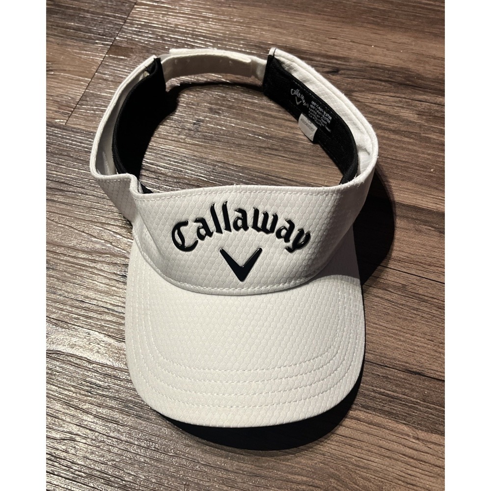 Callaway Golf Visor Adjustable White Black Logo Mens Sports Sun Hat Fishing